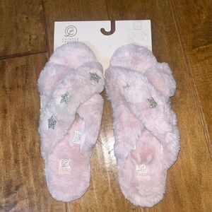 Chinese Laundry Faux Fur Slipper in Dusty Pink | Size M (7-8)